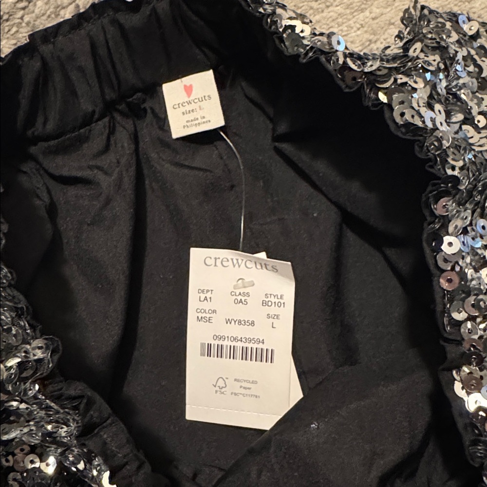 Crewcuts Sparkling Black and Silver Mini Skirt - Picture 2 of 2